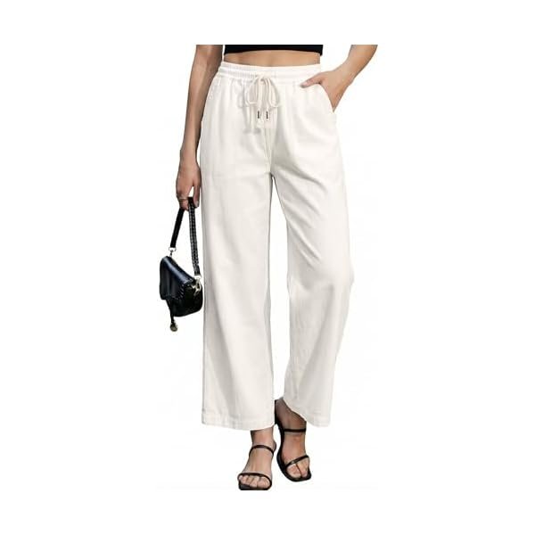 Wide Leg Jeans for Women Trendy High Waisted Pull On Elastic Waist Drawstring Ankle Length Denim Trouser Pants